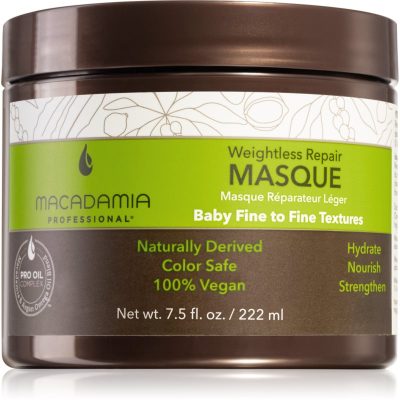 Macadamia Natural Oil Weightless Repair obnovující maska pro všechny typy vlasů 222 ml - parfo.cz