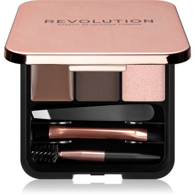 Makeup Revolution Brow Sculpt Kit sada pro dokonalé obočí odstín Dark 2.2 g - parfo.cz