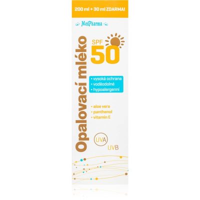 MedPharma Opalovací mléko SPF50 opalovací mléko s vysokou UV ochranou 230 ml - parfo.cz