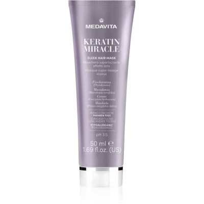 Medavita Keratin Miracle Sleek Hair Mask hydratační vyhlazující maska 50 ml - parfo.cz