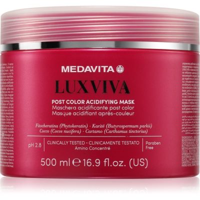 Medavita LUXVIVA Post Color Acidifying Mask ošetřující maska pro barvené vlasy 500 ml - parfo.cz