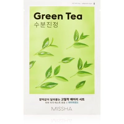 Missha Airy Fit Green Tea zklidňující plátýnková maska se zeleným čajem 19 g - parfo.cz