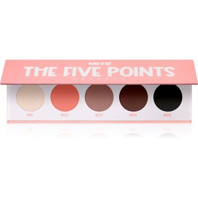 Miyo Eyeshadow The five points paletka očních stínů odstín 10 Fancy Peach 1 ks - parfo.cz