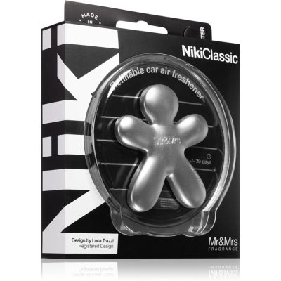 Mr & Mrs Fragrance Niki Fresh Air vůně do auta plnitelná Silver (matt) 1 ks - parfo.cz