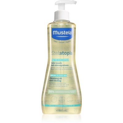 Mustela Bébé Stelatopia dětský olej do koupele i na tělo pro atopickou pokožku 500 ml - parfo.cz