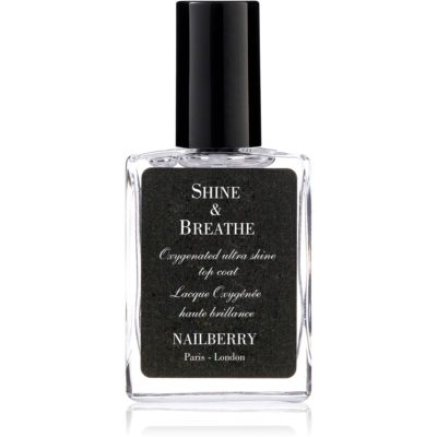 NAILBERRY Shine & Breathe Oxygenated Ultra Shine Top Coat vrchní lak na nehty pro dokonalou ochranu a intenzivní lesk 15 ml - parfo.cz