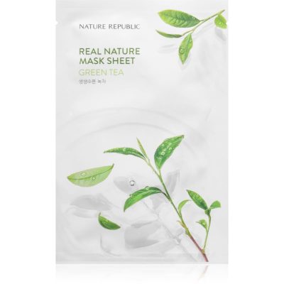 NATURE REPUBLIC Real Nature Green Tea Mask Sheet hydratační plátýnková maska se zeleným čajem 23 ml - parfo.cz