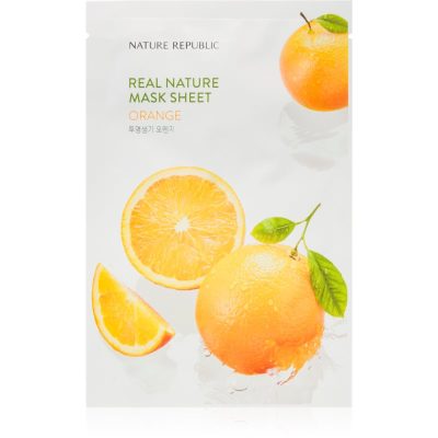 NATURE REPUBLIC Real Nature Orange Mask Sheet hydratační plátýnková maska pro rozjasnění pleti 23 ml - parfo.cz