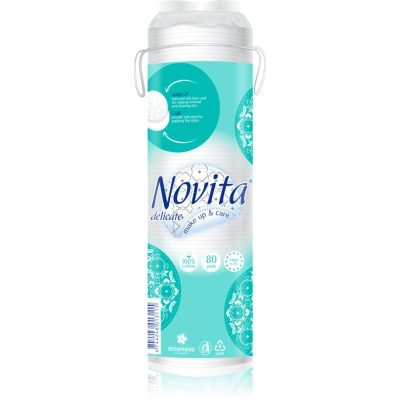 NOVITA Delicate bavlněné tamponky pro odlíčení a čištění pleti 80 ks - parfo.cz