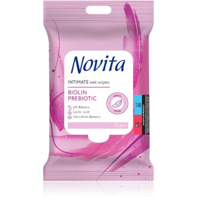 NOVITA Intimate Biolin Prebiotic vlhčené ubrousky na intimní hygienu 15 ks - parfo.cz