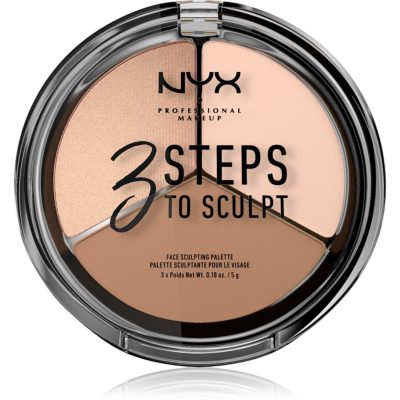NYX Professional Makeup 3 Steps To Sculpt konturovací paletka odstín 01 Fair 15 g - parfo.cz