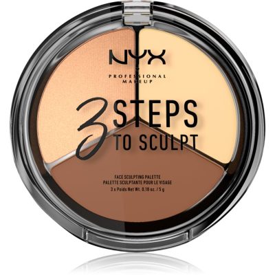 NYX Professional Makeup 3 Steps To Sculpt konturovací paletka odstín 02 Light 15 g - parfo.cz