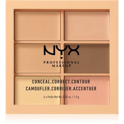 NYX Professional Makeup Conceal. Correct. Contour konturovací a korekční paletka odstín 01 Light 6 x 1.5 g - parfo.cz