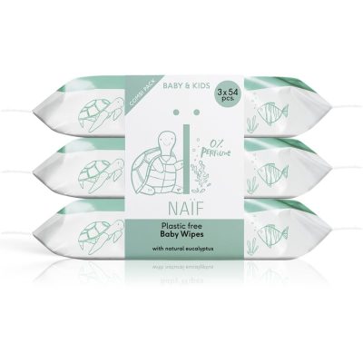 Naif Baby & Kids Plastic Free Wipes vlhčené ubrousky pro děti od narození 3x54 ks - parfo.cz