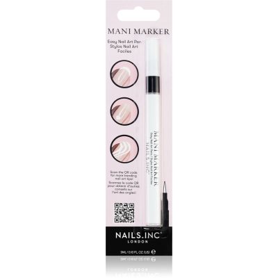 Nails Inc. Mani Marker zdobicí lak na nehty v aplikačním peru odstín White 3 ml - parfo.cz