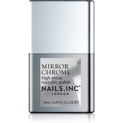 Nails Inc. Mirror Chrome lak na nehty s vysokým leskem odstín Silver Served 14 ml - parfo.cz