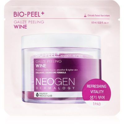 Neogen Dermalogy Bio-Peel+ Gauze Peeling Wine peelingové pleťové tamponky pro vyhlazení pleti a minimalizaci pórů 8 ks - parfo.cz