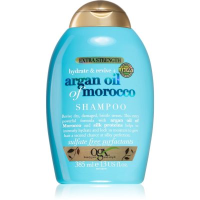 OGX Argan Oil Of Morocco Extra Strenght obnovující šampon pro velmi poškozené křehké vlasy 385 ml - parfo.cz