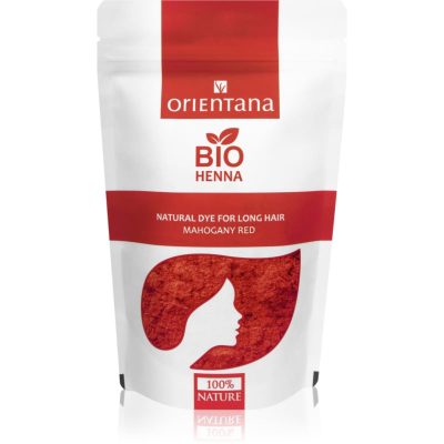 Orientana Bio Henna Long Hair pečující barva na vlasy odstín Mahogany Red 100 g - parfo.cz