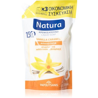 PAPOUTSANIS Natura Vanilla Caramel tekuté mýdlo náhradní náplň 750 ml - parfo.cz