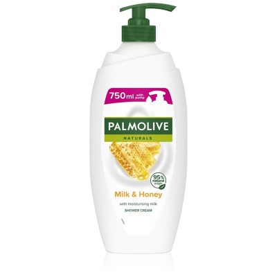 Palmolive Naturals Milk & Honey sprchový a koupelový krémový gel s mlékem a medem s pumpičkou 750 ml - parfo.cz