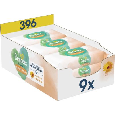 Pampers Harmonie Protect&Care vlhčené čisticí ubrousky pro děti s měsíčkem lékařským 396 ks - parfo.cz