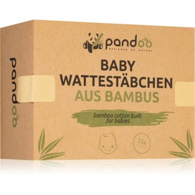 Pandoo Bamboo Cotton Buds for Babies vatové tyčinky pro děti 55 ks - parfo.cz