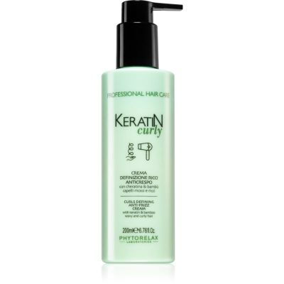 Phytorelax Laboratories Keratin Curly krém na kudrnaté vlasy proti krepatění 200 ml - parfo.cz