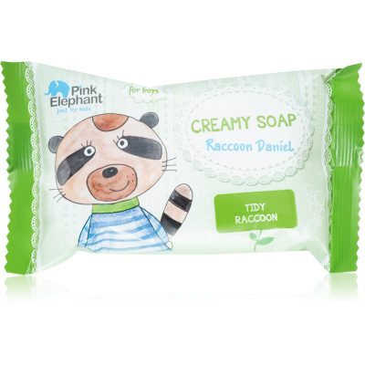 Pink Elephant Boys tuhé mýdlo pro děti Raccoon Daniel 90 g - parfo.cz