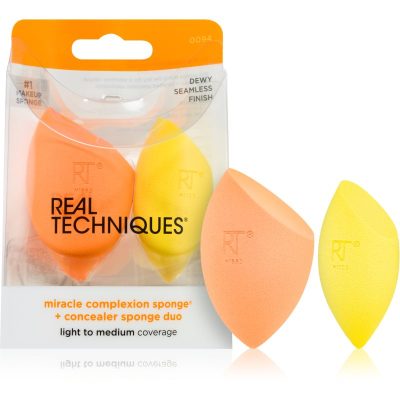 Real Techniques Sponge+ Miracle Complexion & Concealer houbička na make-up 2 ks 1 ks - parfo.cz