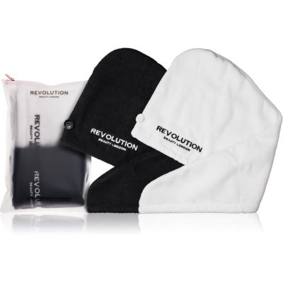 Revolution Haircare Microfibre Hair Wraps ručník na vlasy odstín Black/White 2 ks - parfo.cz