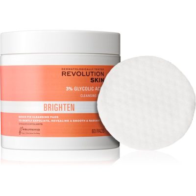 Revolution Skincare Brighten 3% Glycolic Acid čisticí tampónky 60 ks - parfo.cz
