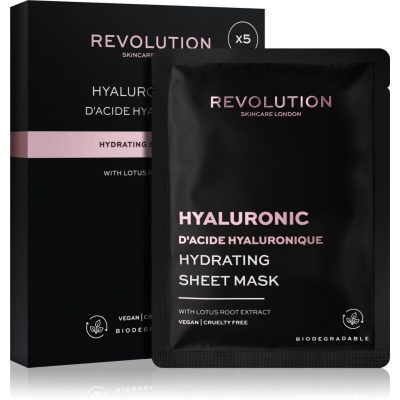 Revolution Skincare Hyaluronic Acid sada plátýnkových masek pro intenzivní hydrataci 5 ks - parfo.cz