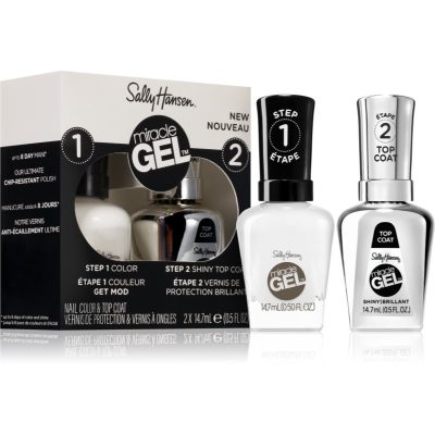 Sally Hansen Miracle Gel™ sada lak na nehty a top coat odstín 900 Get Mod - parfo.cz