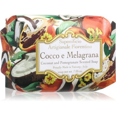 Saponificio Artigianale Fiorentino Coconut and Pomegranate Perfumed Soap přírodní tuhé mýdlo 200 g - parfo.cz