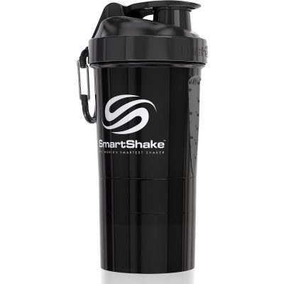 Smartshake Original2GO sportovní šejkr + zásobník barva Gun Smoke Black 600 ml - parfo.cz