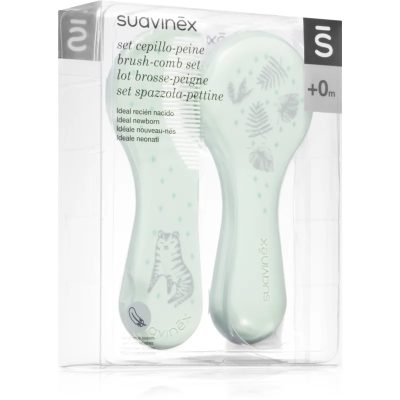 Suavinex Tigers Brush-comb Set sada pro děti od narození Green 1 ks - parfo.cz