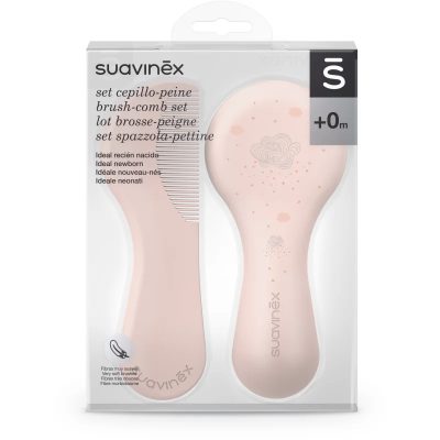 Suavinex Tigers Brush-comb Set sada pro děti od narození Pink 2 ks - parfo.cz