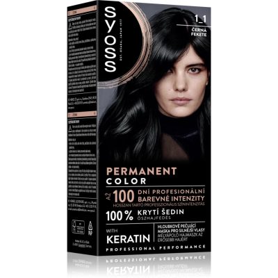 Syoss Color permanentní barva na vlasy odstín 1-1 Černý 1 ks - parfo.cz