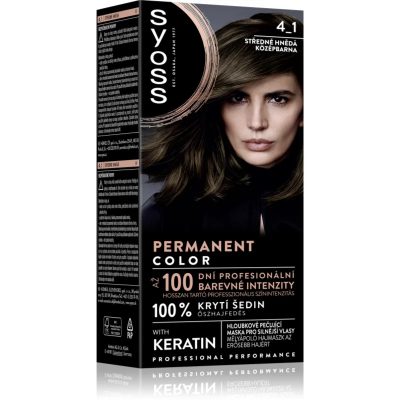Syoss Color permanentní barva na vlasy odstín 4-1 Středně hnědý 1 ks - parfo.cz