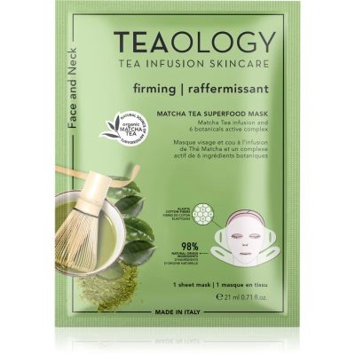 Teaology Face Mask Matcha Tea Superfood zpevňující plátýnková maska na kontury obličeje s matchou 21 ml - parfo.cz