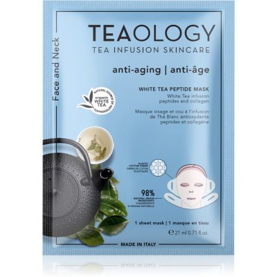 Teaology White Tea Peptide Mask plátýnková maska pro intenzivní vypnutí a rozjasnění pleti 21 ml - parfo.cz