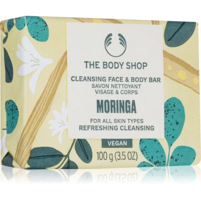 The Body Shop Moringa Cleansing Bar tuhé mýdlo na obličej a tělo 100 g - parfo.cz
