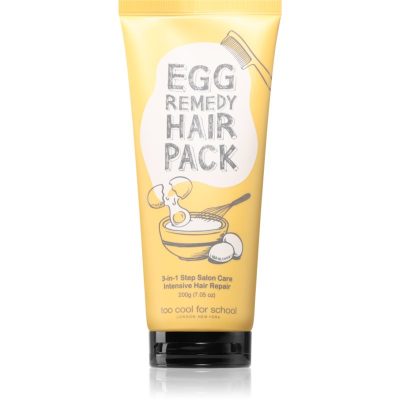 Too Cool For School Egg Remedy Hair Pack vyživující a hydratační maska na vlasy s extraktem z vaječného žloutku 200 g - parfo.cz