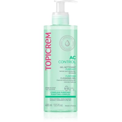 Topicrem AC Purifying Cleansing Gel hloubkově čisticí gel pro mastnou citlivou pleť 400 ml - parfo.cz