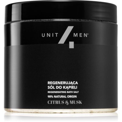 Unit4Men Bath Salt Citrus & Musk koupelová sůl s regeneračním účinkem 700 g - parfo.cz