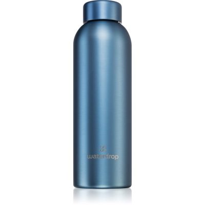 Waterdrop Thermo Steel Metal nerezová láhev na vodu barva Blue Brushed 600 ml - parfo.cz