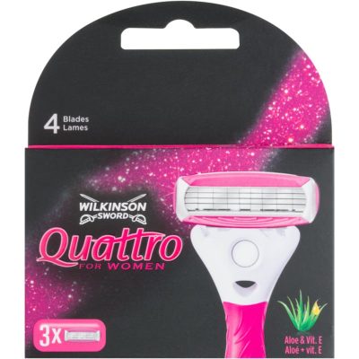 Wilkinson Sword Quattro for Women Aloe & Vit. E náhradní břity 3 ks - parfo.cz