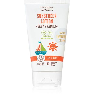 WoodenSpoon Baby & Family ochranné opalovací mléko pro celou rodinu SPF 50 150 ml - parfo.cz