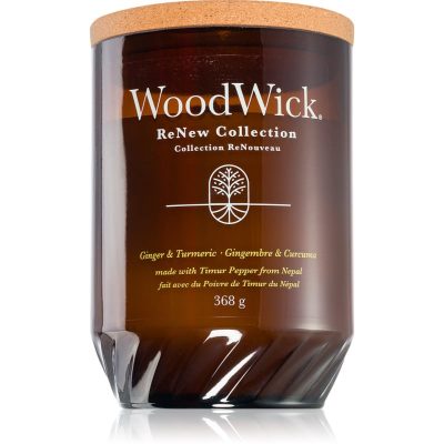 Woodwick Ginger & Turmeric vonná svíčka s dřevěným knotem 368 g - parfo.cz